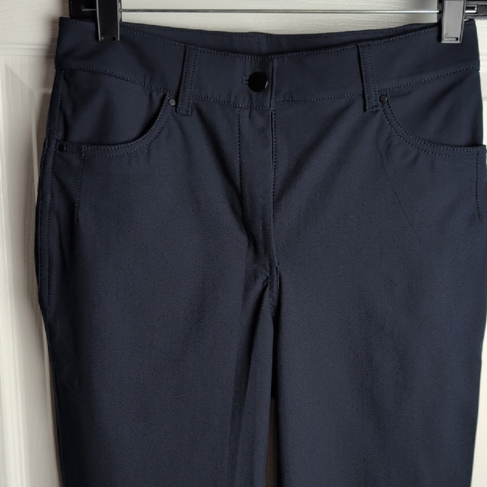 Lululemon Navy Straight Leg City Sleek 5 Pocket Wide-Leg Pant sz 6 fits like a 4 - Picture 4 of 13
